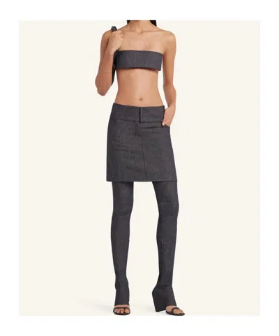 Courrèges Miniskirt With Belt In Dark Gray