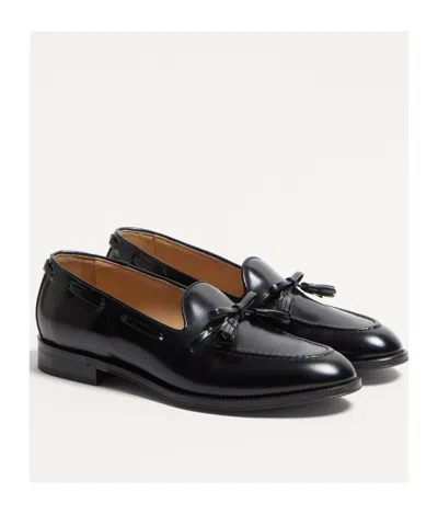 Valentino Bowshire Loafers In Black Glossy Calfskin In Black