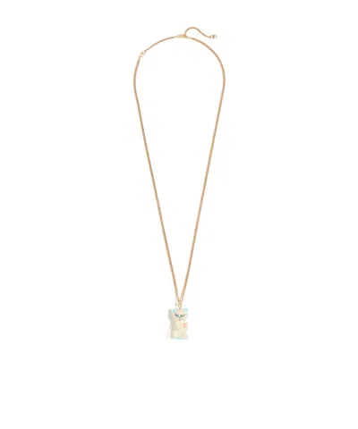 Valentino Garavani Multicolor Nylon And Metal Le Chat De La Maison Necklace In Gold