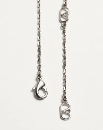 Valentino Garavani Garavani Chez Necklace In Metal And Enamel In Palladium