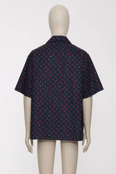 Valentino Garavani Bowling Shirt With Cherryfic Print In Black
