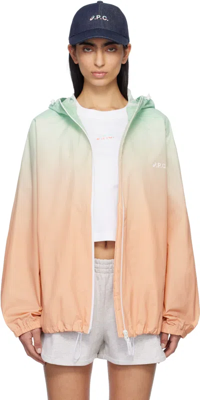 Apc Blue & Pink Asics Edition Meadow Jacket In Saa Multicolore