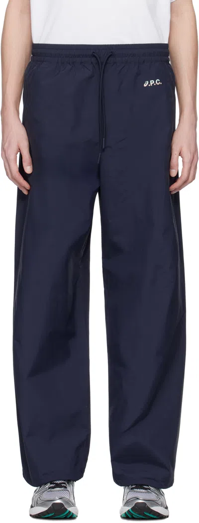 Apc Navy Asics Edition Haze Trousers In Iak Dark Navy