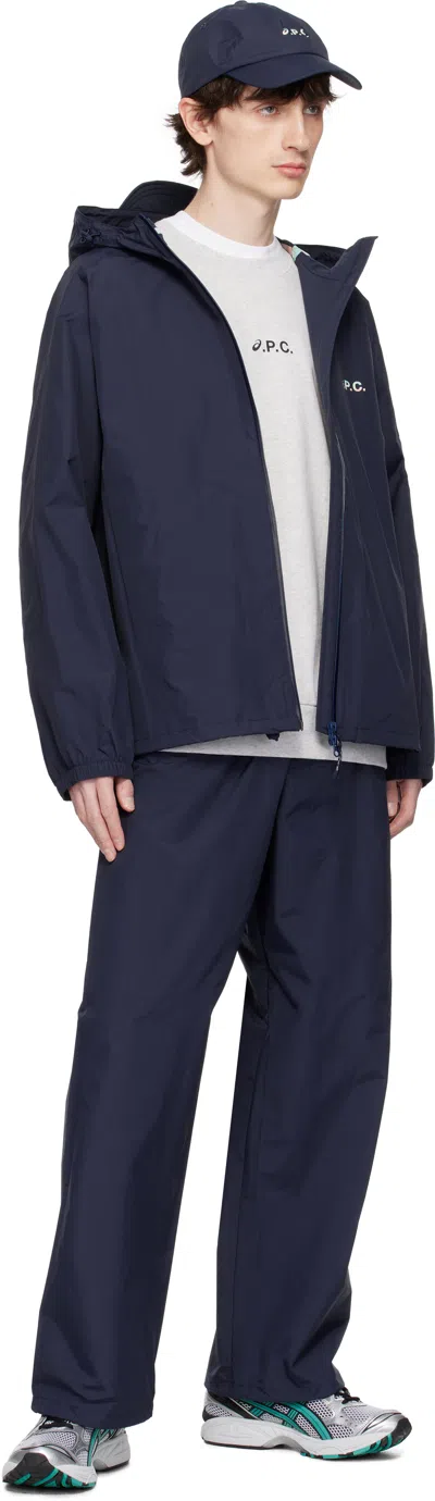 Apc Navy Asics Edition Haze Trousers In Iak Dark Navy