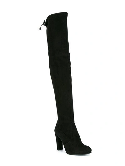 Shop Stuart Weitzman Highland 95mm Suede Boots In Black