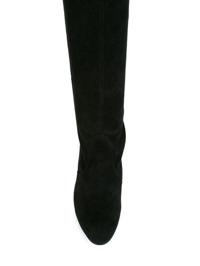 Shop Stuart Weitzman Highland 95mm Suede Boots In Black