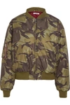 GANNI Camouflage-print shell bomber jacket