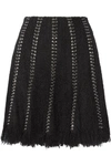 ALEXANDER WANG Embellished frayed tweed skirt