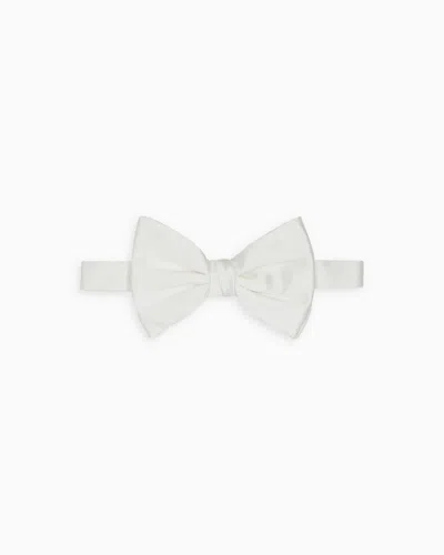 Giorgio Armani Large, Pure Silk Knotted Bow Tie In White