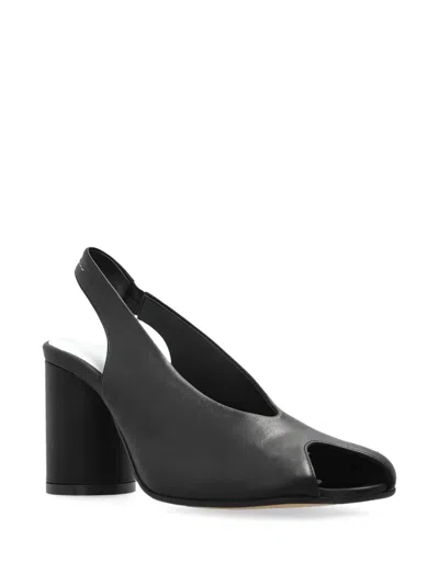 Mm6 Maison Margiela Mm6 By Maison Margiela Open-toe Slingback Sandals With Chunky Heel In Black