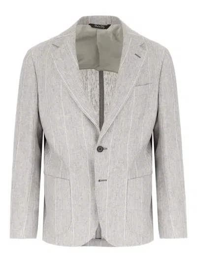 Colamarino Linen Single-breasted Suit In Grey