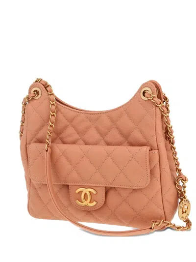 Pre-owned Chanel Leather Shoulder In Pink