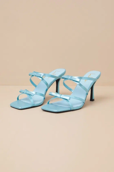 Lulus Pascaline Turquoise High Heel Slide Sandals In Turquoise