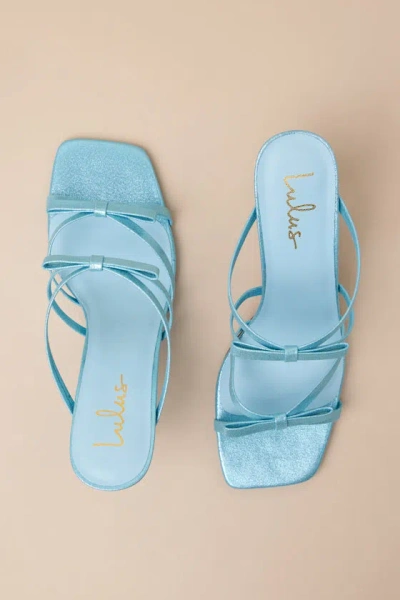 Lulus Pascaline Turquoise High Heel Slide Sandals In Turquoise