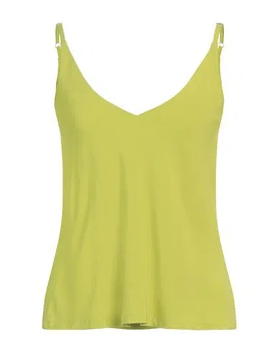 Siste's Woman Top Lime Green Size M Viscose In Green