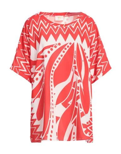 Gai Mattiolo Woman Top Red Size 8 Polyester In Red