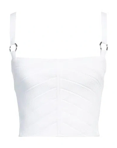 Del Core Woman Top White Size M Viscose, Polyester In White