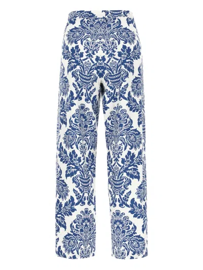 S Max Mara Trousers Cotton All-over Print In 蓝色