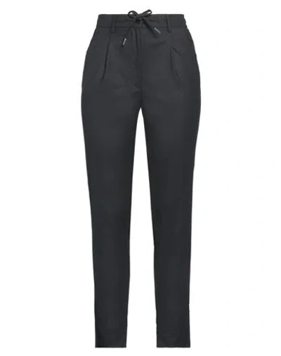 Herno Woman Pants Black Size 12 Virgin Wool, Polyester, Elastane In Black