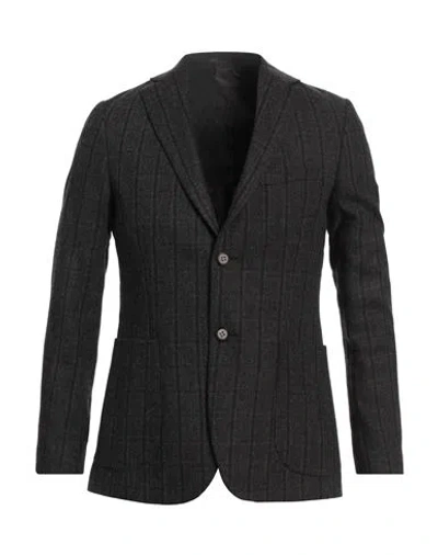 Herman & Sons Man Blazer Charcoal Size 42 Wool In Grey
