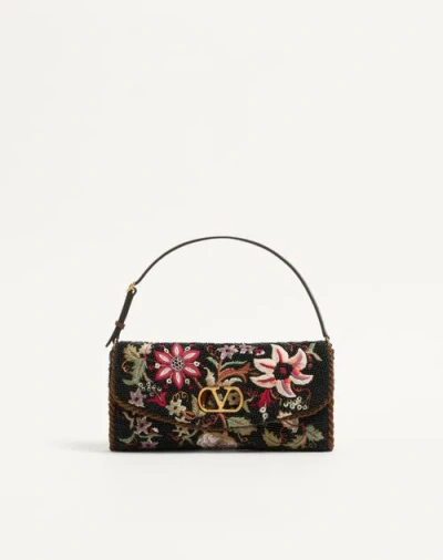 Valentino Garavani Garavani Vain Soft Embroidered Small Shoulder Bag Woman Multicolour Uni In Black
