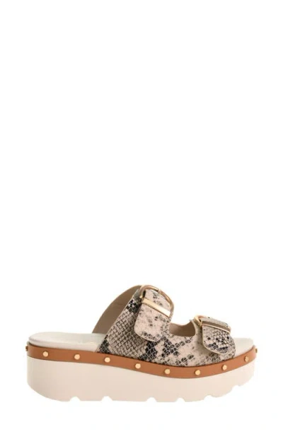Chinese Laundry Surf's Up Platform Slide Sandal In Cream Multi