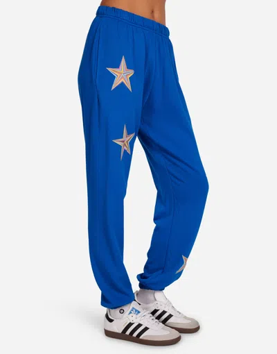 Lauren Moshi Chantria Color Pinwheel Stars Sweatpant In Vibrant Blue
