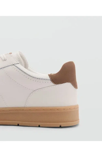 Mango Contrast Panel Sneaker In White