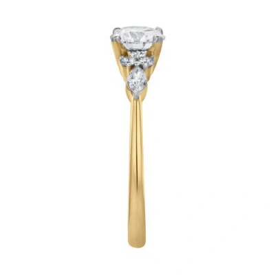 Luvmyjewelry Elora 14k Gold Round & Marquise Cut Lab Grown Diamond Engagement Ring In 14k Yellow Gold