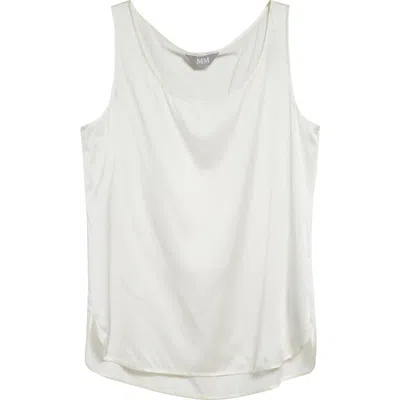 Mm By Max Mara Pan Sleeveless Stretch Silk Top In White