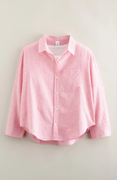 Nordstrom Kids' Stripe Button-up & Tank Set In Pink Boss Nova Stripe