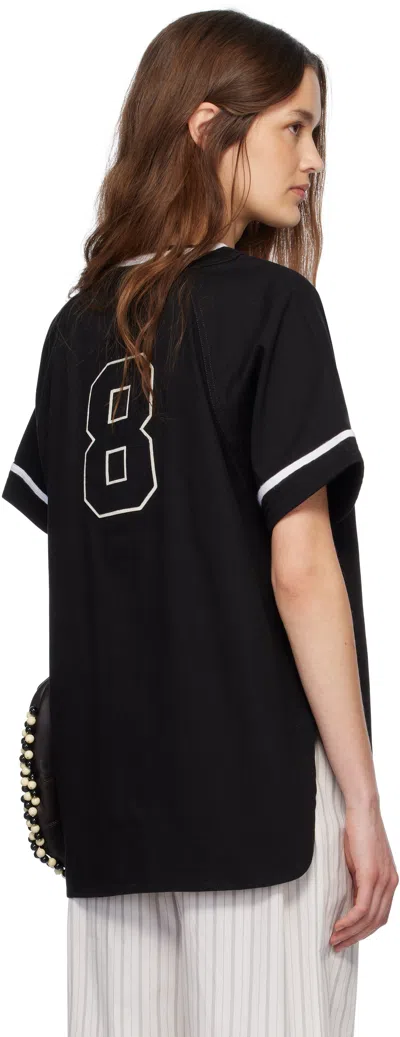 Bode Black Baseball Shirt In Black