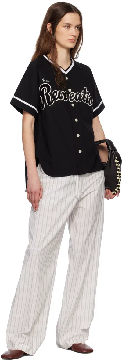 Bode Black Baseball Shirt In Black