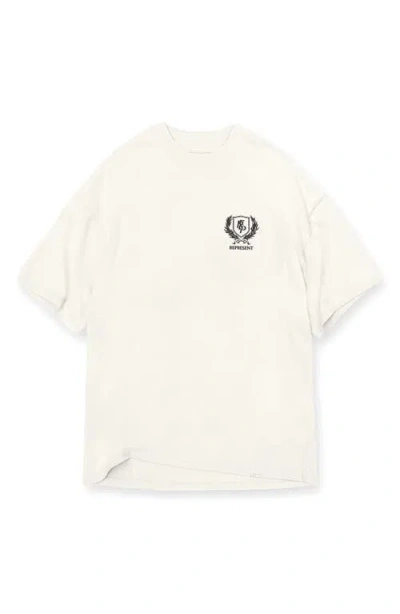 Represent White T-shirt With Logo Crest In Multicolor