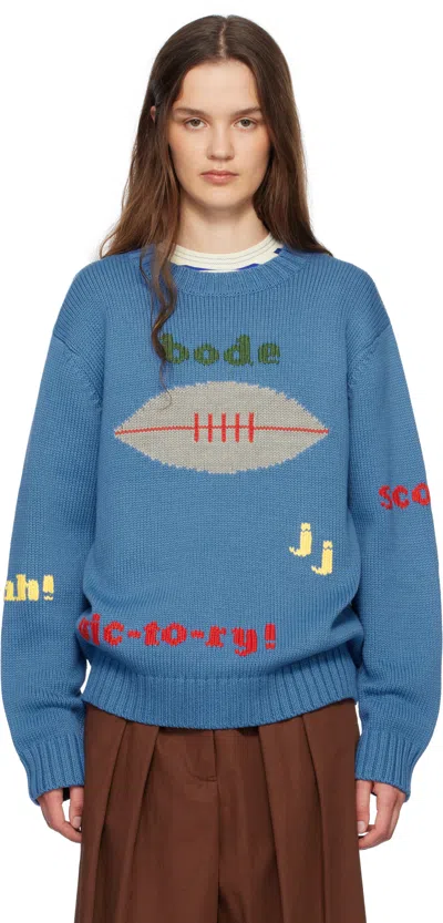 Bode Blue Spirit Sweater In Blue Blue