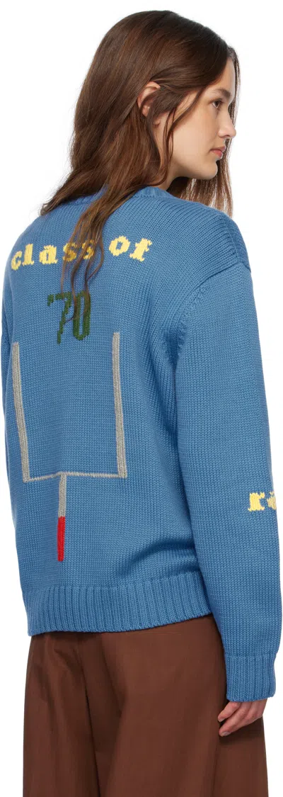 Bode Blue Spirit Sweater In Blue Blue