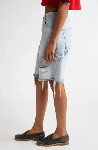 Golden Goose Marsha Denim Shorts In Cloud Blue