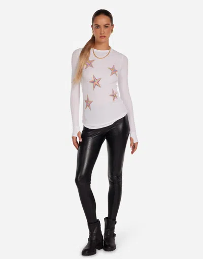 Lauren Moshi Mckinley Color Pinwheel Stars In White
