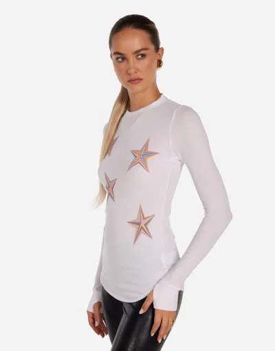 Lauren Moshi Mckinley Color Pinwheel Stars In White