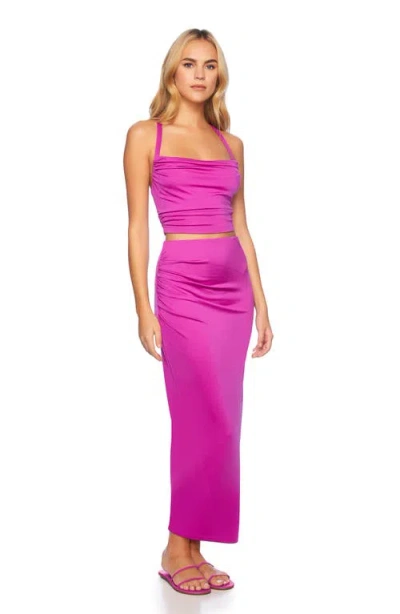 Susana Monaco Side Gathered Slit Skirt In Supernova In Supernova