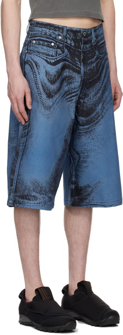 Camperlab Denim Shorts In Dark Blue-black