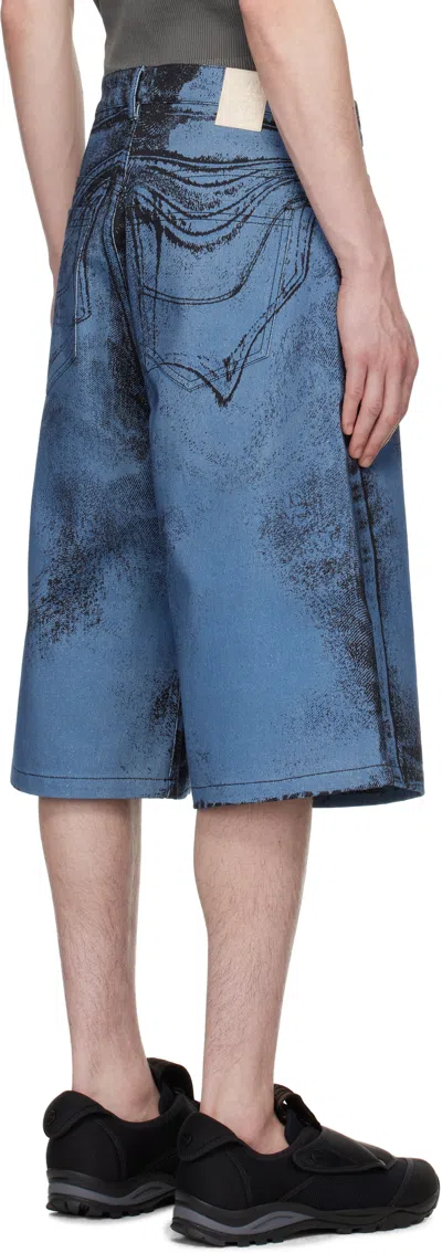 Camperlab Denim Shorts In Dark Blue-black