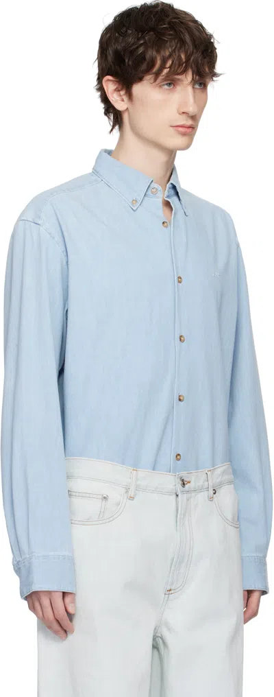 Apc A.p.c. Chemise Mathias In Iav Pale Blue