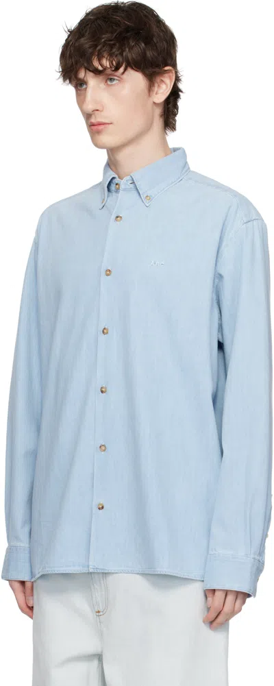 Apc A.p.c. Chemise Mathias In Iav Pale Blue