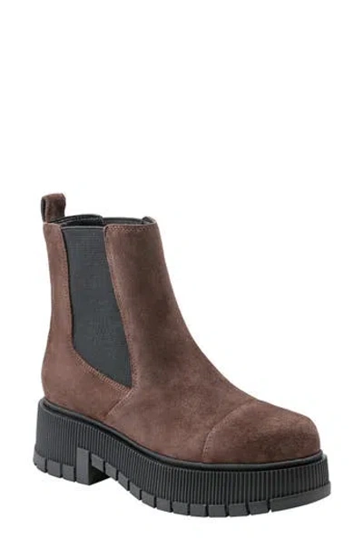 Marc Fisher Ltd Bermuda Lug Sole Chelsea Boot In Dark Brown