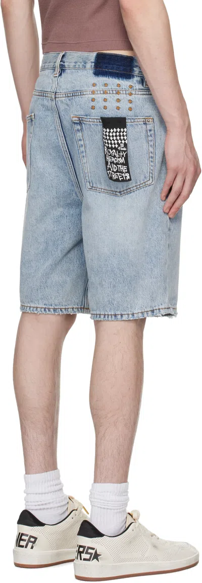 Ksubi Blue Anti K Denim Shorts In Denim