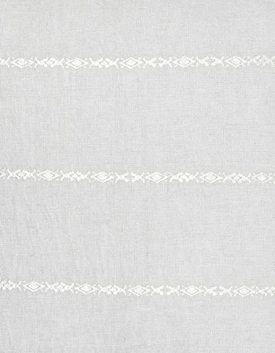 Anaya So Soft Linen Embroidered Stripes Pillow In Grey