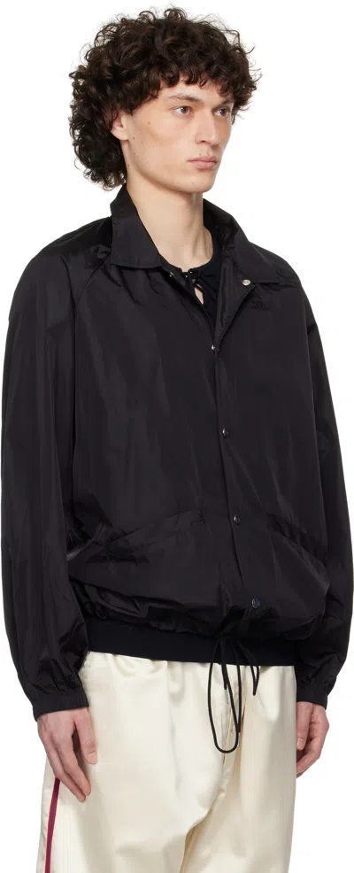 Bode Black Nylon Track Jacket In Black