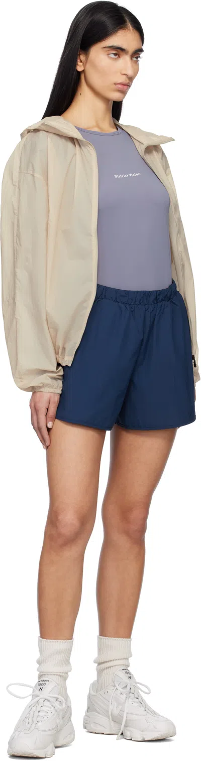 District Vision Navy Oversized Recycled Shell Sport Shorts In Navy