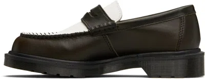 Dr. Martens Penton Two-tone Penny Loafer In Olive And White Classic Calf